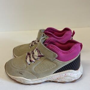 Carter’s Pink Beige Velcro Suede Toddler Sneakers